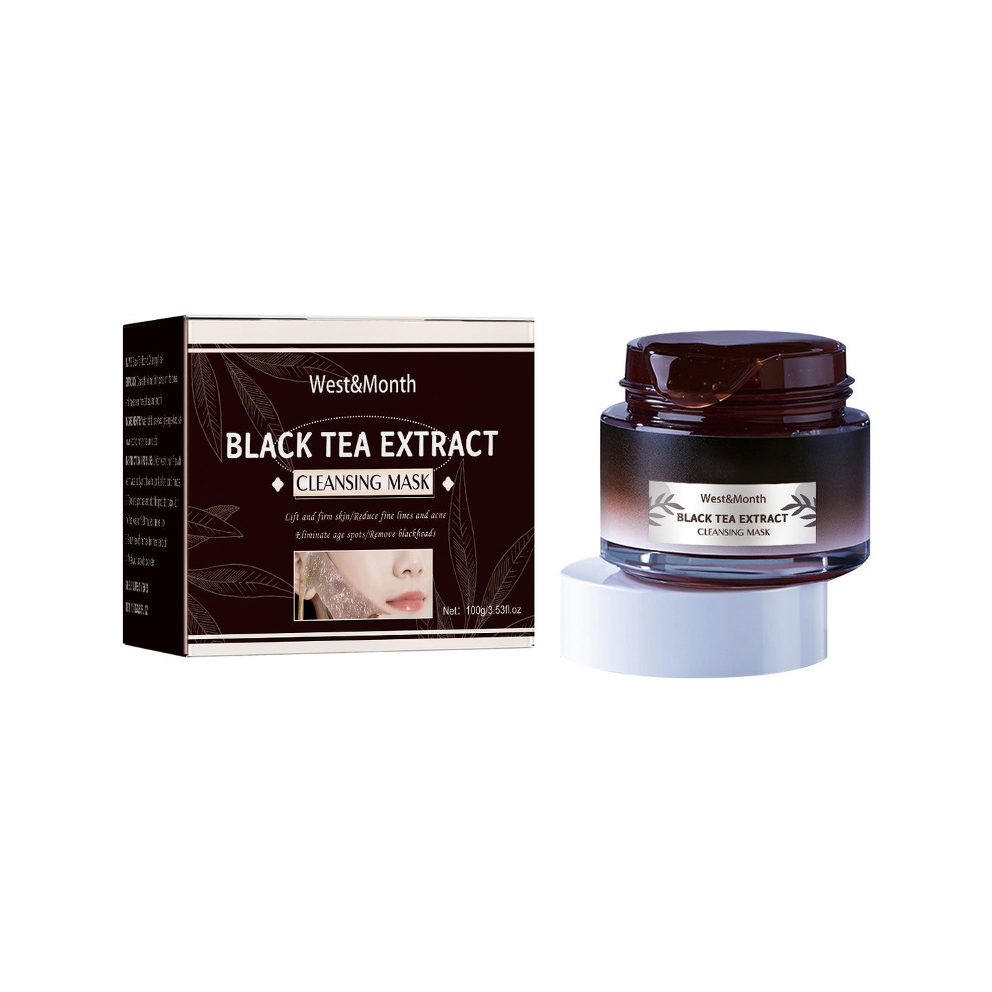 Black Tea Peel-Off Facial Mask for Deep Pore Cleansing and Brightening