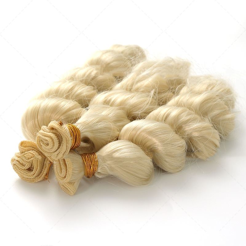 Women's Synthetic Hair Weft Wig - Long Golden Heat-Resistant Fiber, Multiple Sizes