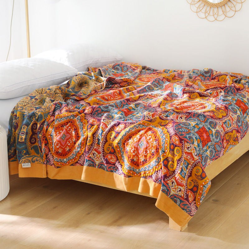 Pure Cotton Towel Blanket Bohemian Style - Multiple Sizes & Patterns