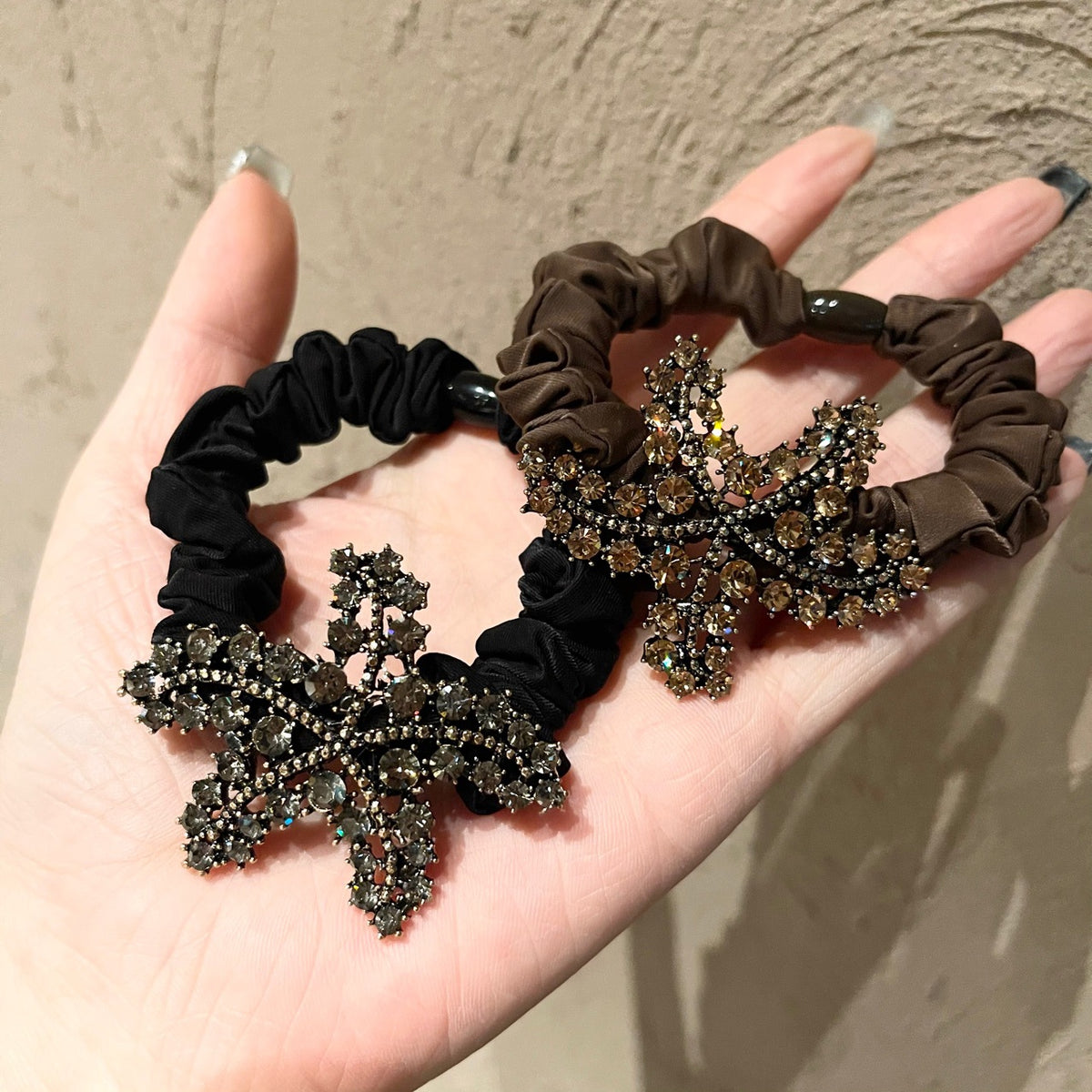 Starfish Rhinestone Hair Ring - Alloy