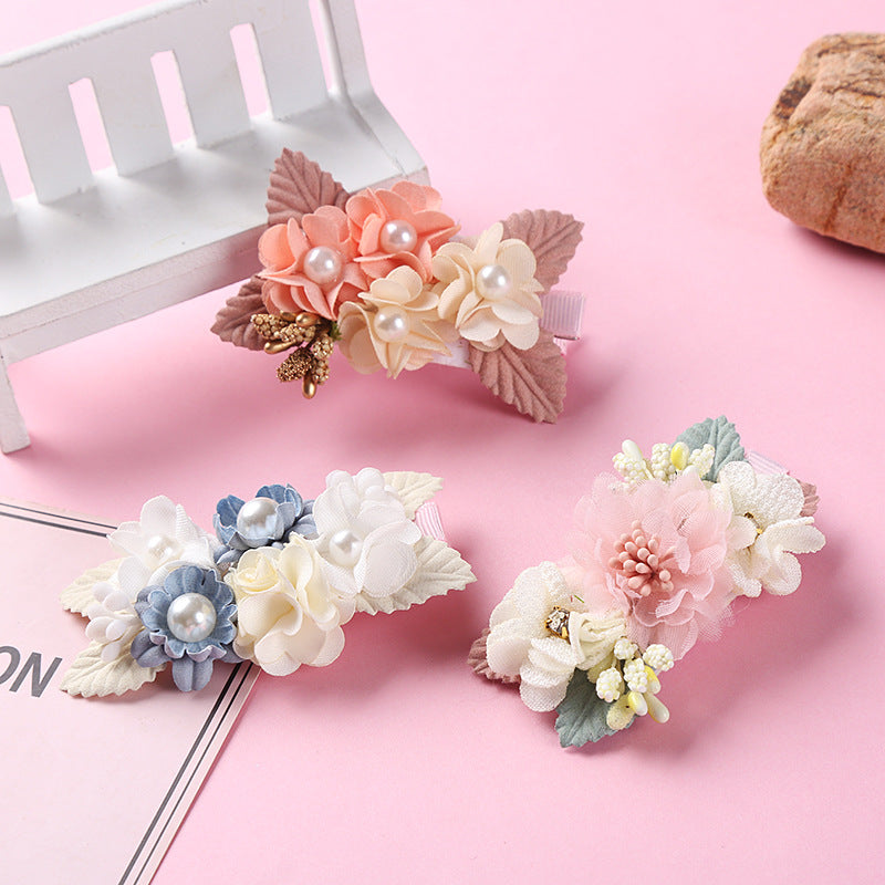 Children's Flower Hair Clip - Pearl Finish