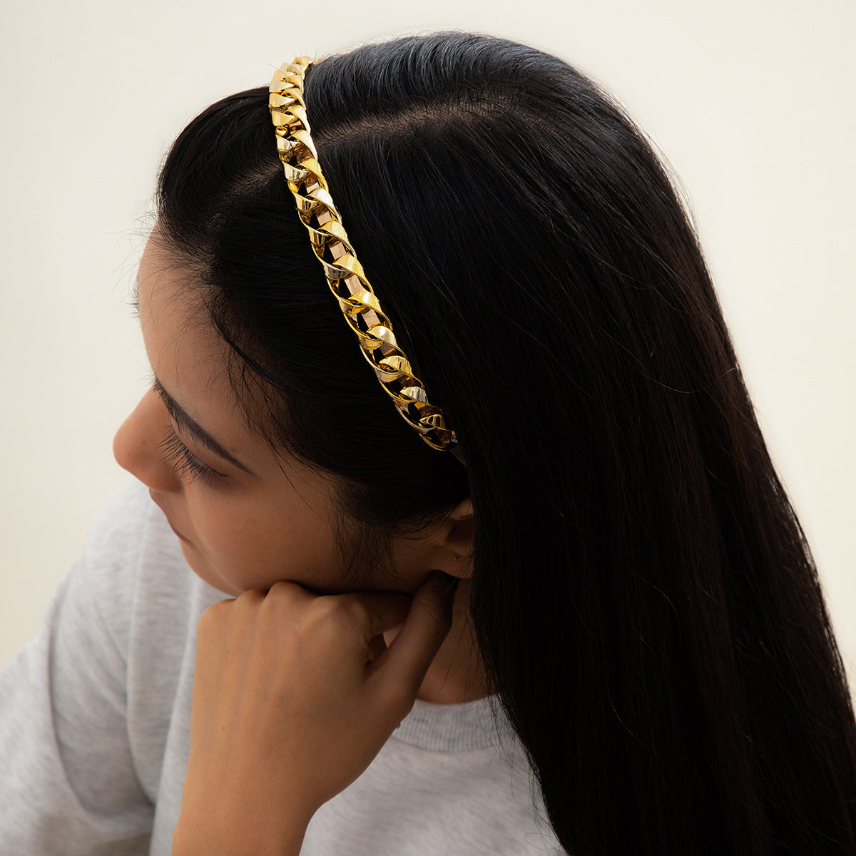 Gold Twist Chain Headband