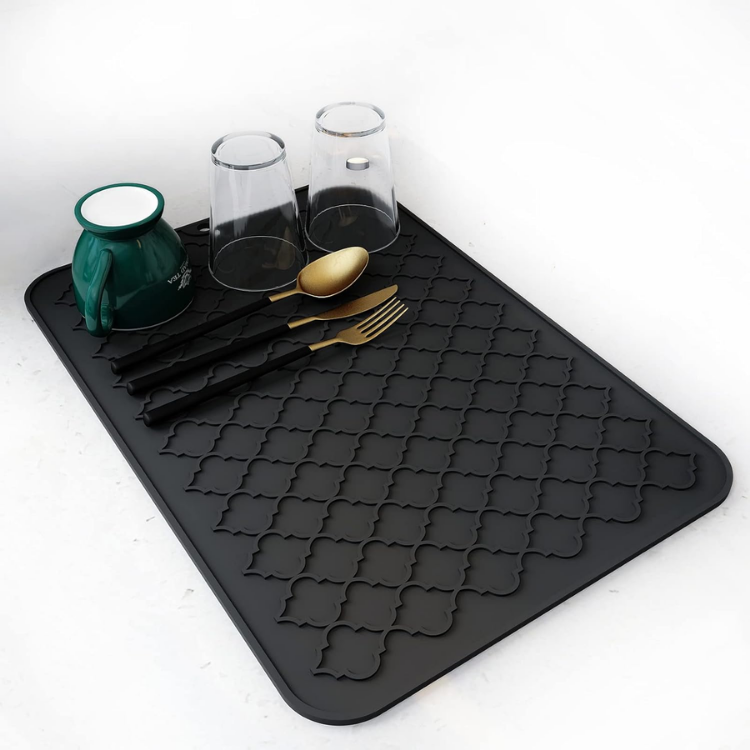 Silicone Dish Drying Mat for Kitchen Counter - Heat Resistant, 12x16 Inches