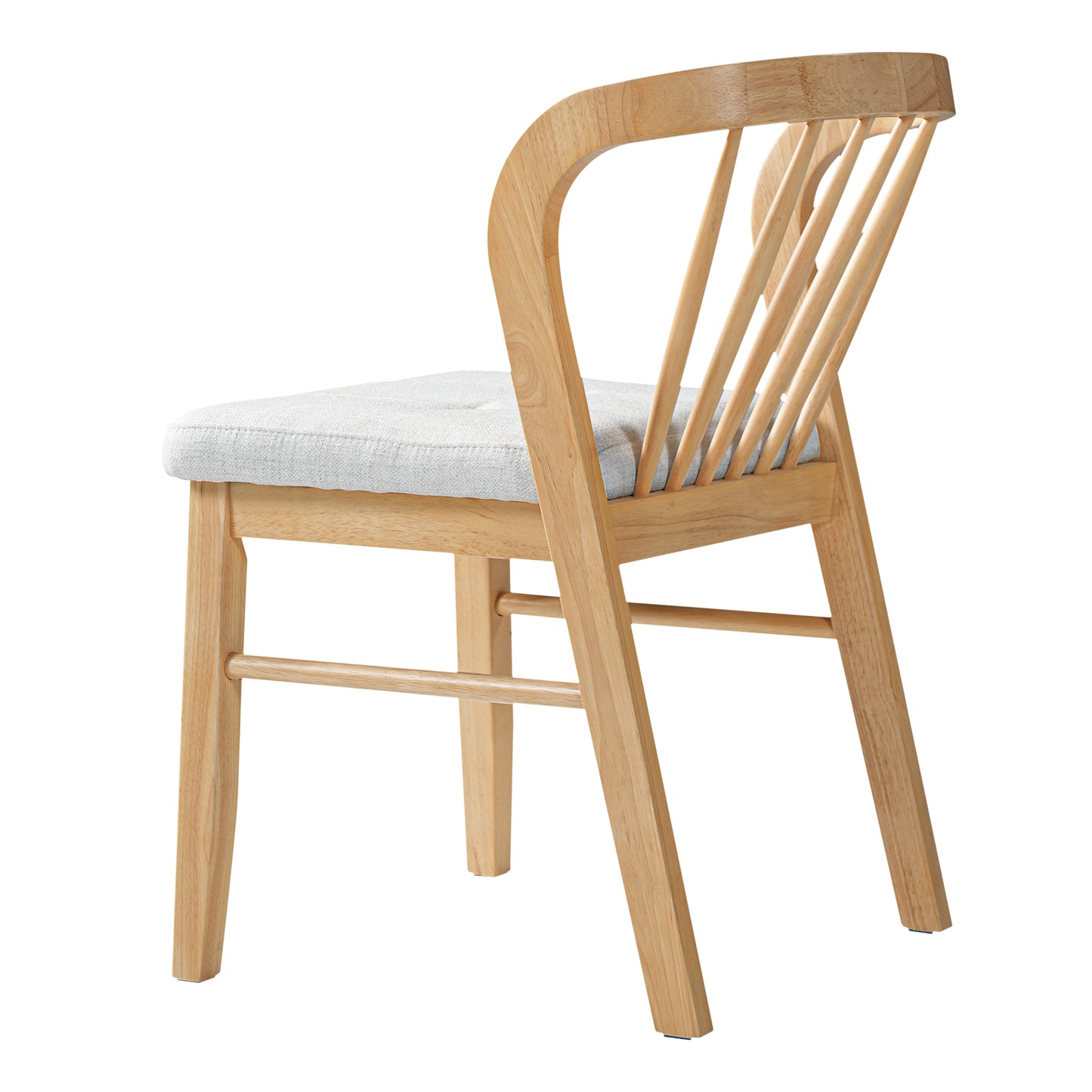 Mid-Century Modern Dining Chairs Set of 2 - Natural Beige