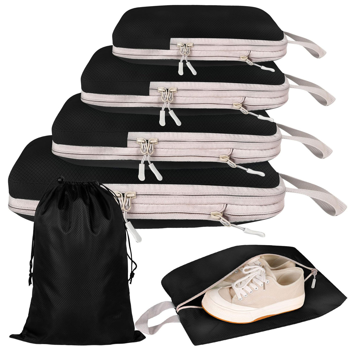 6-Piece Travel Storage Bag Compression Set - Space-Saving Home Organization