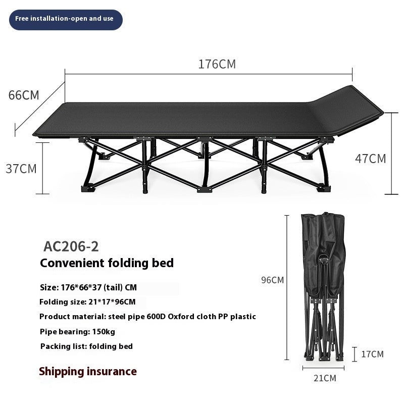 Portable Folding Bed for Camping and Office Use – Lightweight & Space Saving