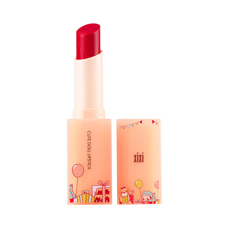 Moisturizing Waterproof Lipstick with Apricot Orange Square Texture - Clear Finish