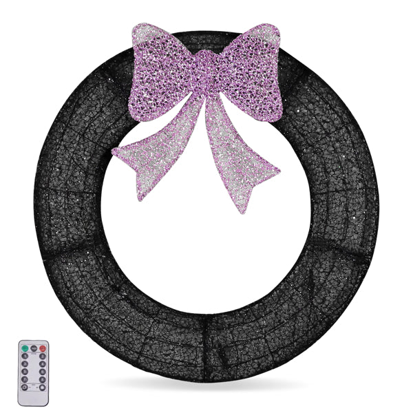 36-Inch Pre-Lit Christmas Wreath with Remote Control LED Lights