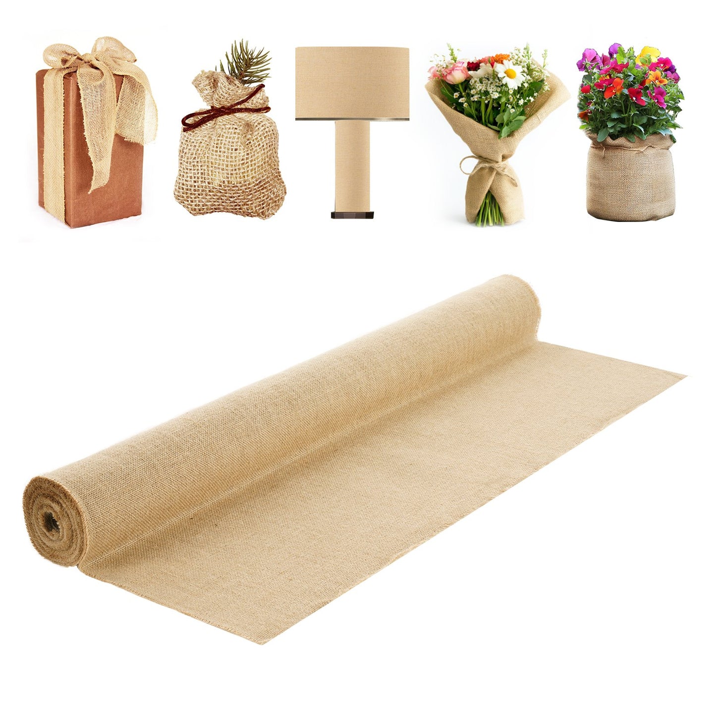Garden Burlap Fabric Roll 40x30 Ft Natural Burlap Tree Wrap for Crafts & Plants