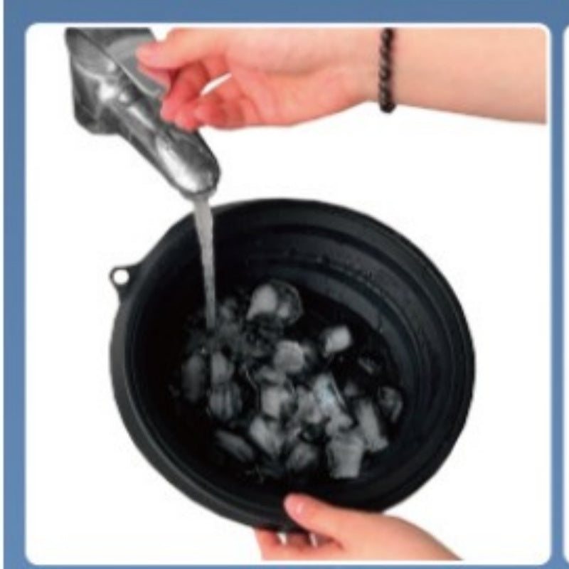 Foldable Silicone Ice Basin with Handles - Multi-Color Home Bathroom Storage