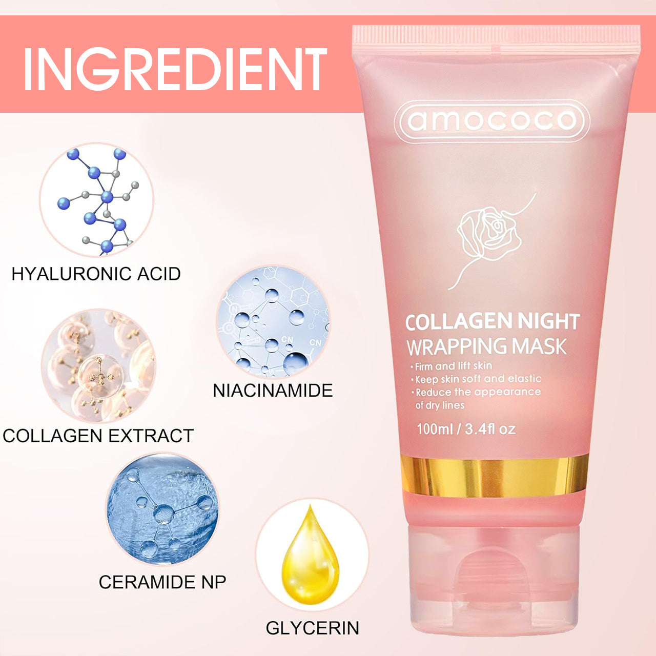 Collagen Night Wrapping Mask - Firming & Hydrating Overnight Face Treatment