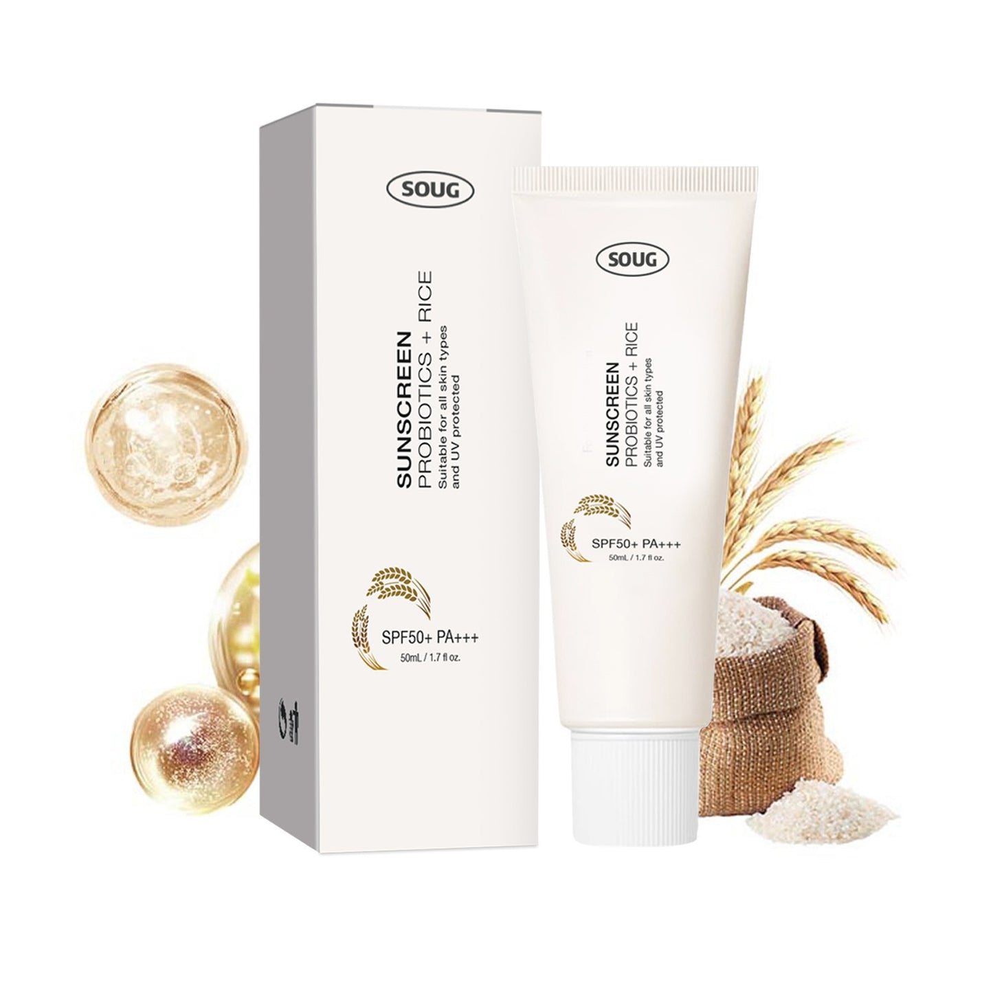 Probiotics Sunscreen Cream SPF 50 Moisturizing UV Protection 50ml