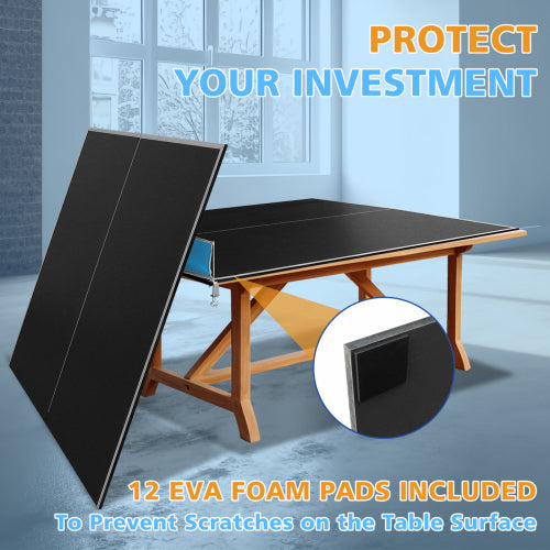 7x4ft Black Foldable Ping Pong Conversion Top - Portable Table Tennis