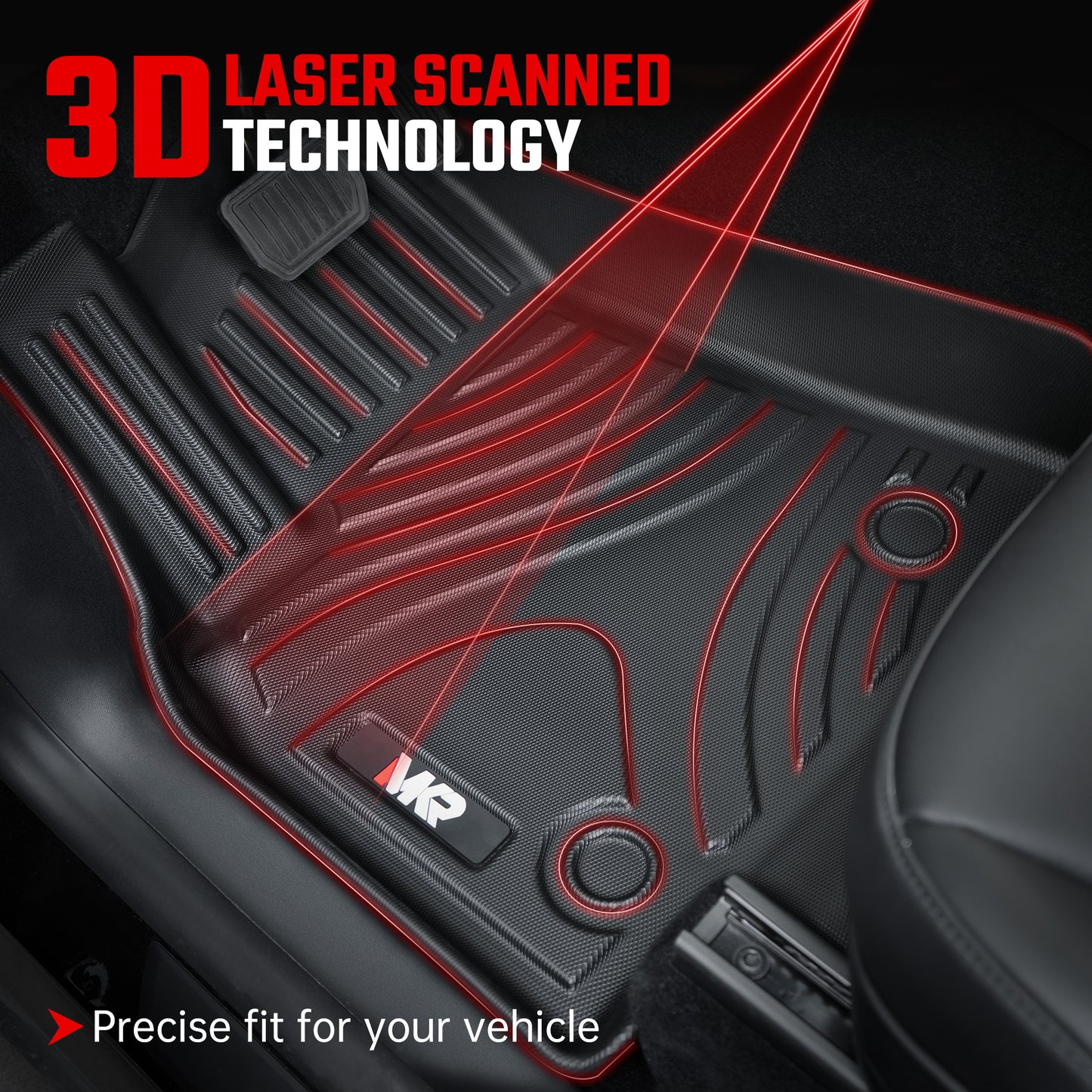 All-Weather TPE Floor Mats for Tesla Model Y 2021-2022 - Black 6 PCS Set