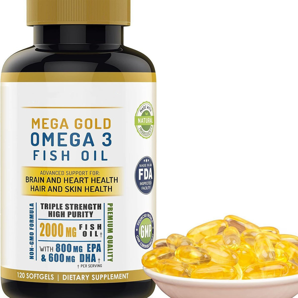 Fish Oil & Vitamin E Softgels - 60 Capsules