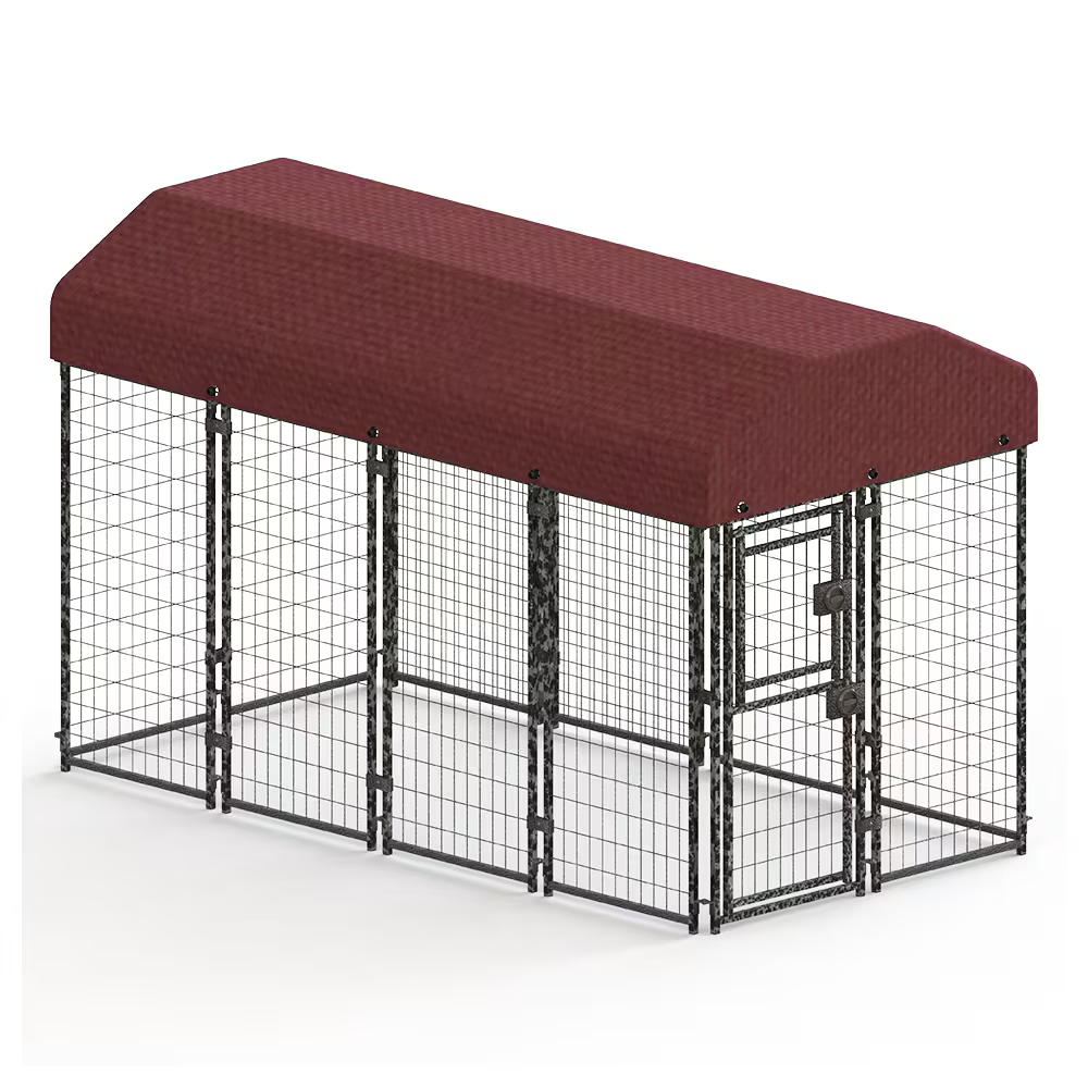 12 Pieces Square Tube Wire Pet Cage with Single Door - Black