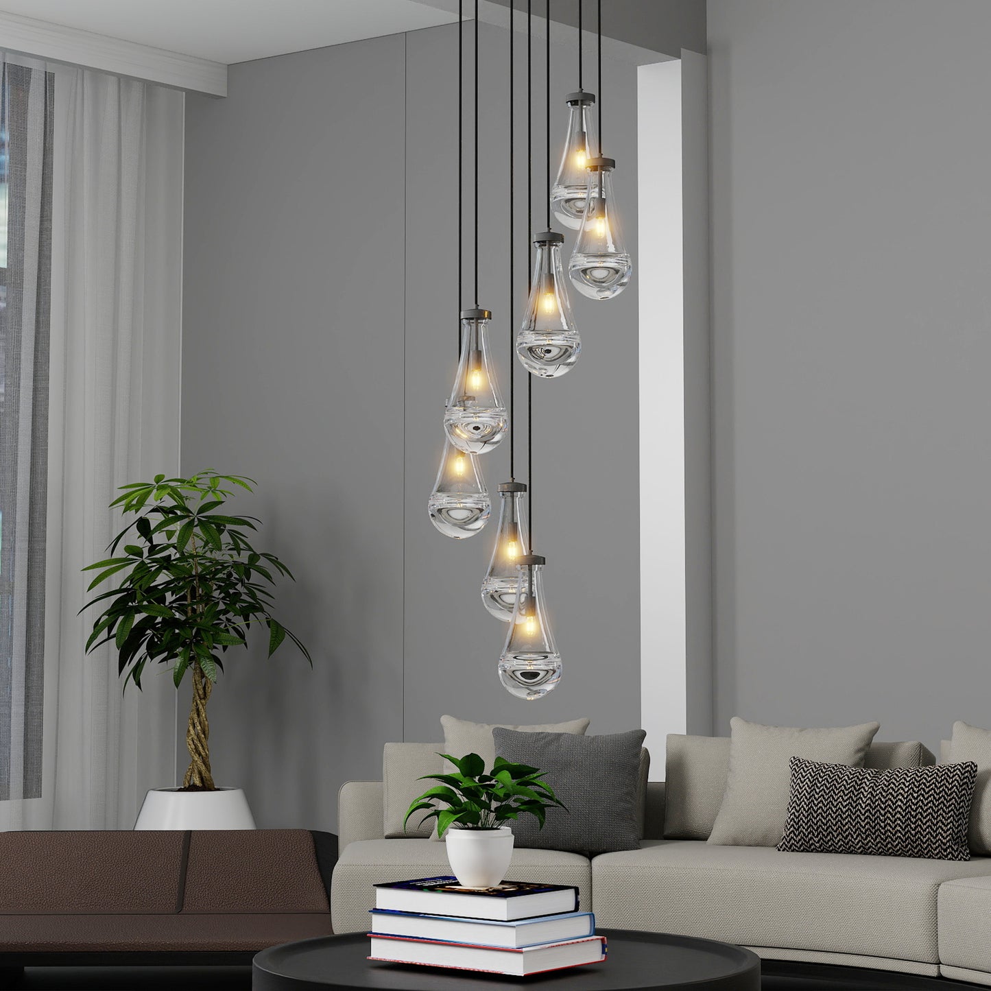 Modern Raindrop Pendant Light Chandelier - Adjustable Height