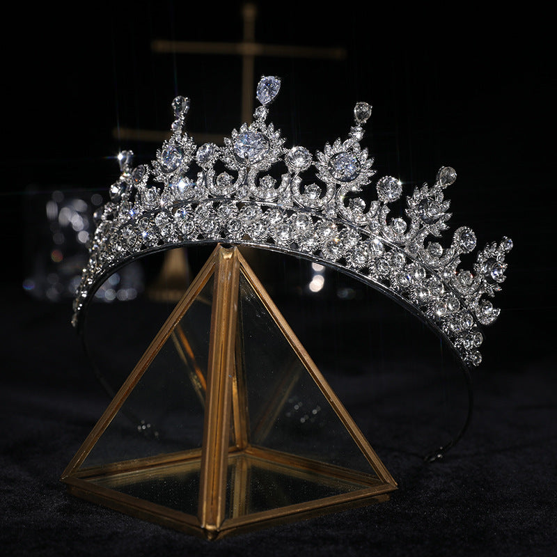 Zircon Crown Wedding Hair Accessory - Silver