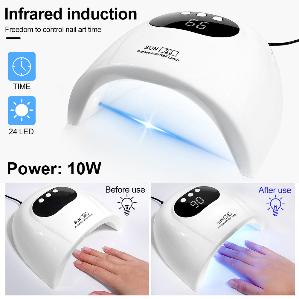Professional UV LED Nail Lamp - Fast Curing Gel Polish Dryer with Timer