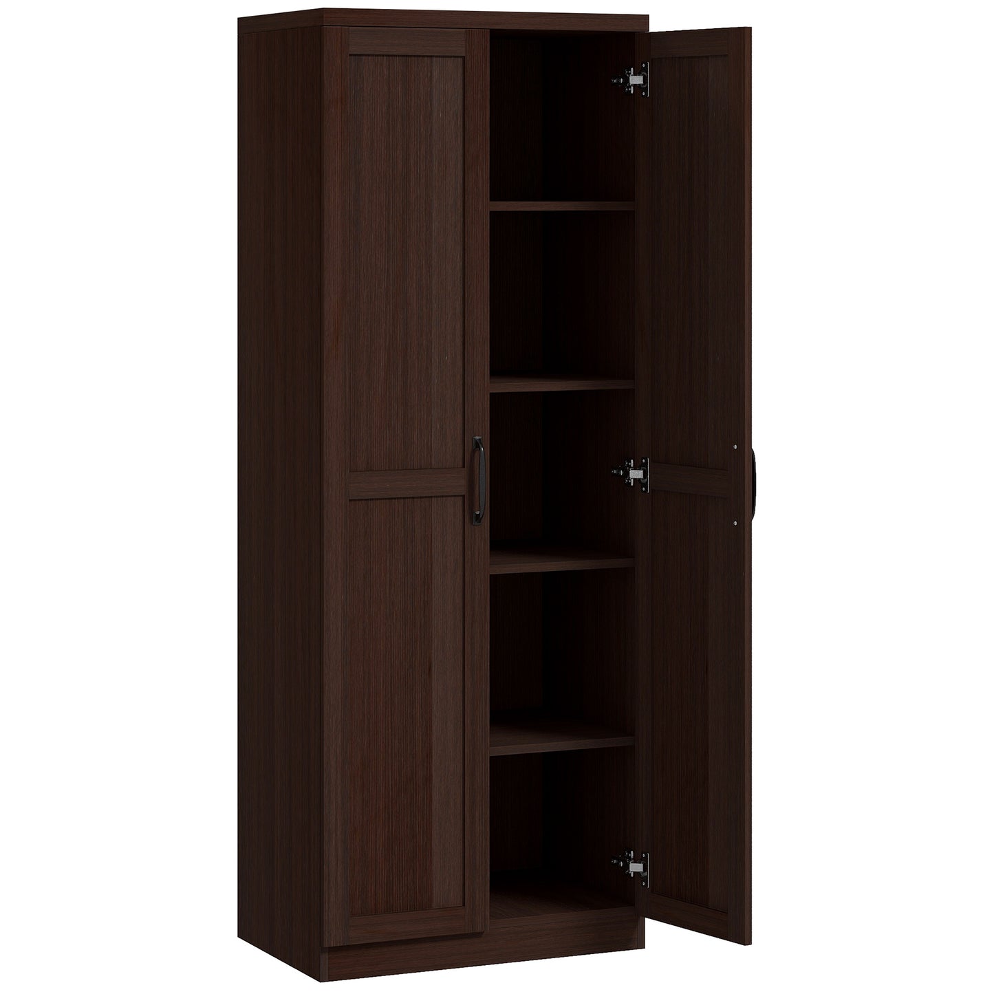 63" Freestanding Kitchen Pantry with Adjustable Shelves - Cinnamon Cherry
