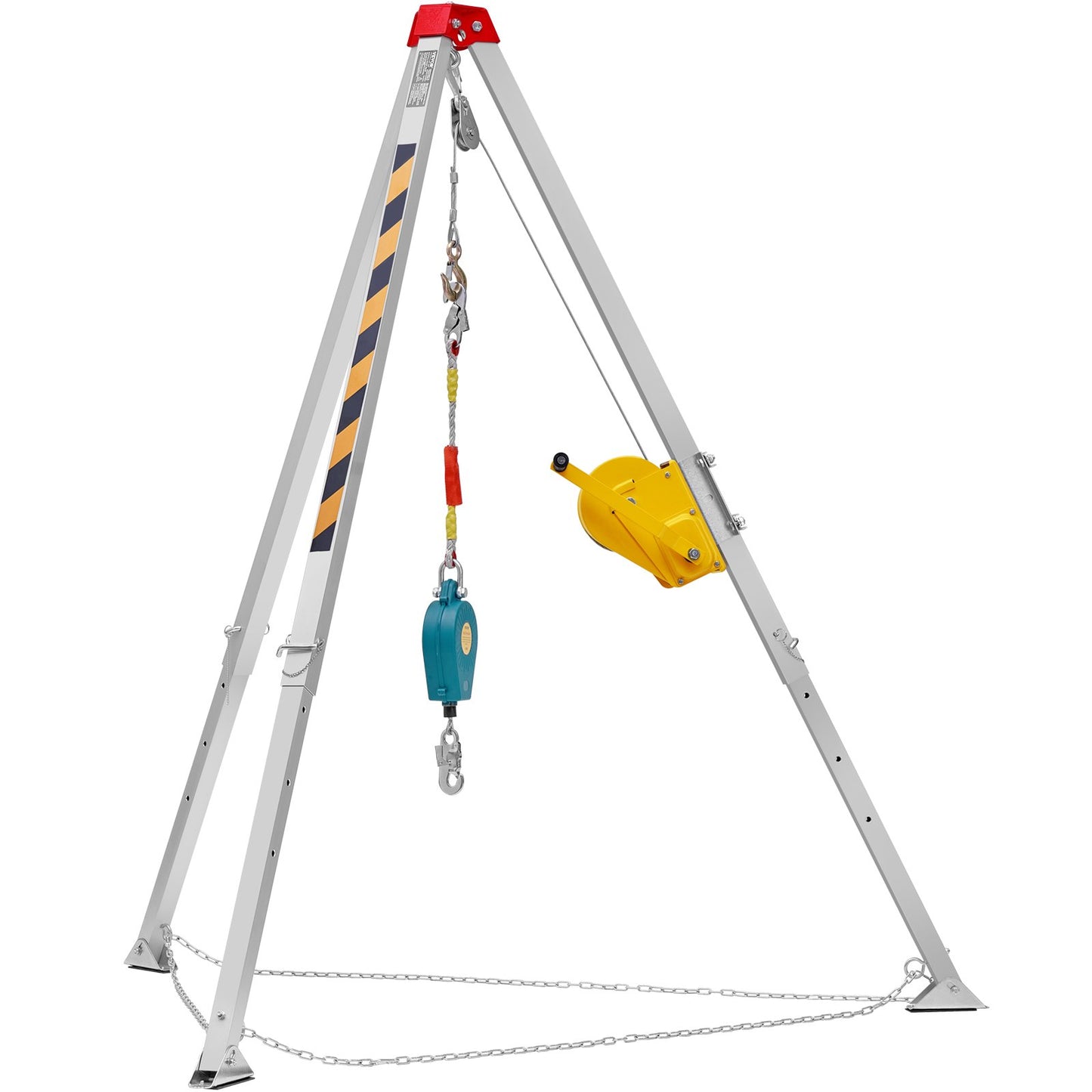 Confined Space Rescue Tripod Kit with 8' Legs, 98' Cable & Safety Accessories