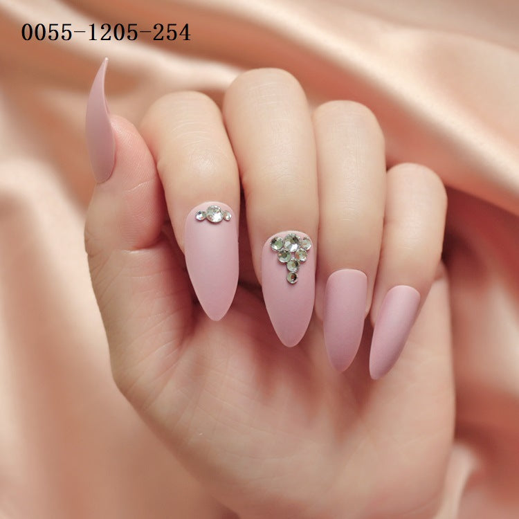 Women's Long Pointed Nail Art Sequins Set - Multiple Styles, 24 Pieces
