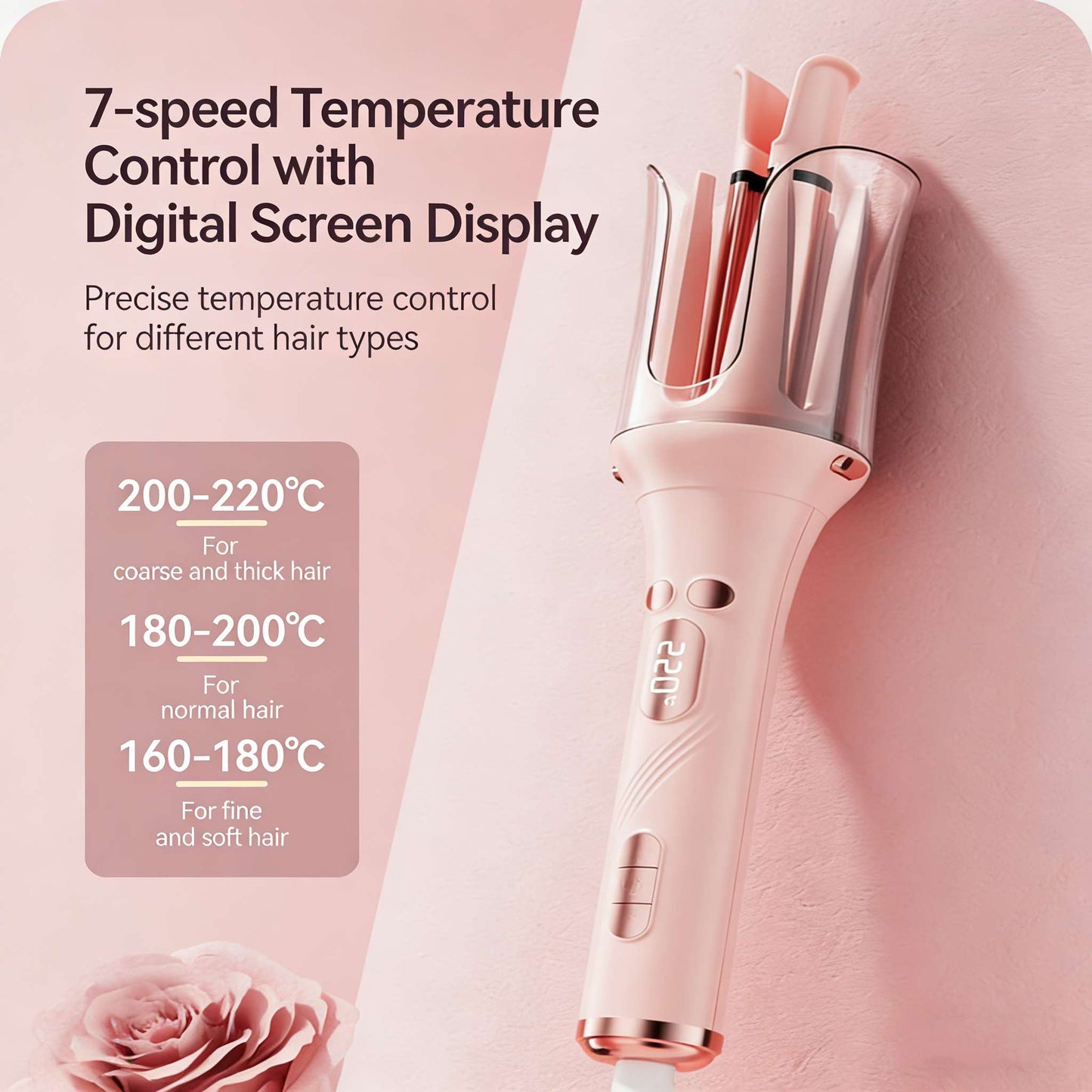 3-in-1 Auto Rotating Curling Iron & Straightener Brush Set - Ceramic