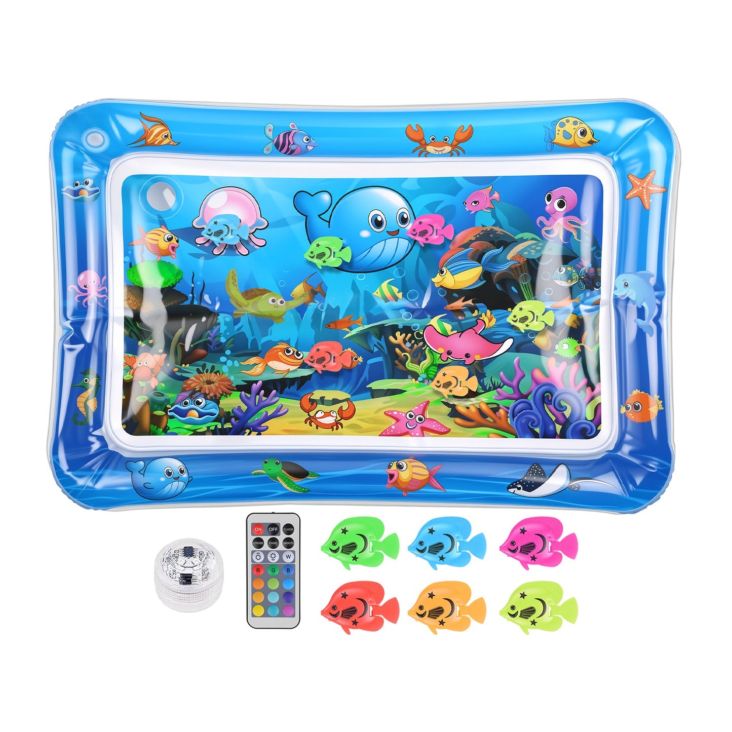 Interactive Cat Water Mat with Floating Fish & LED Light - Pet Enrichment