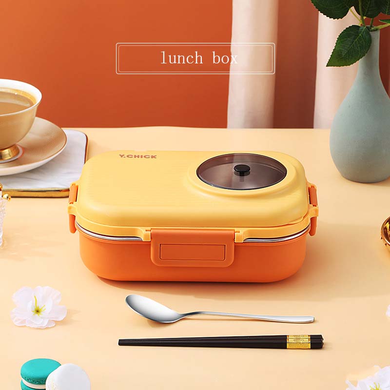 Cartoon Insulation Lunch Box - Stainless Steel Double Layer Food Container
