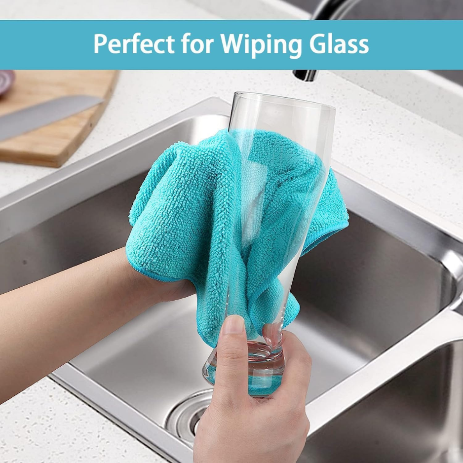 Ultra Soft Microfiber Cleaning Cloths - Pack of 12 Multicolor