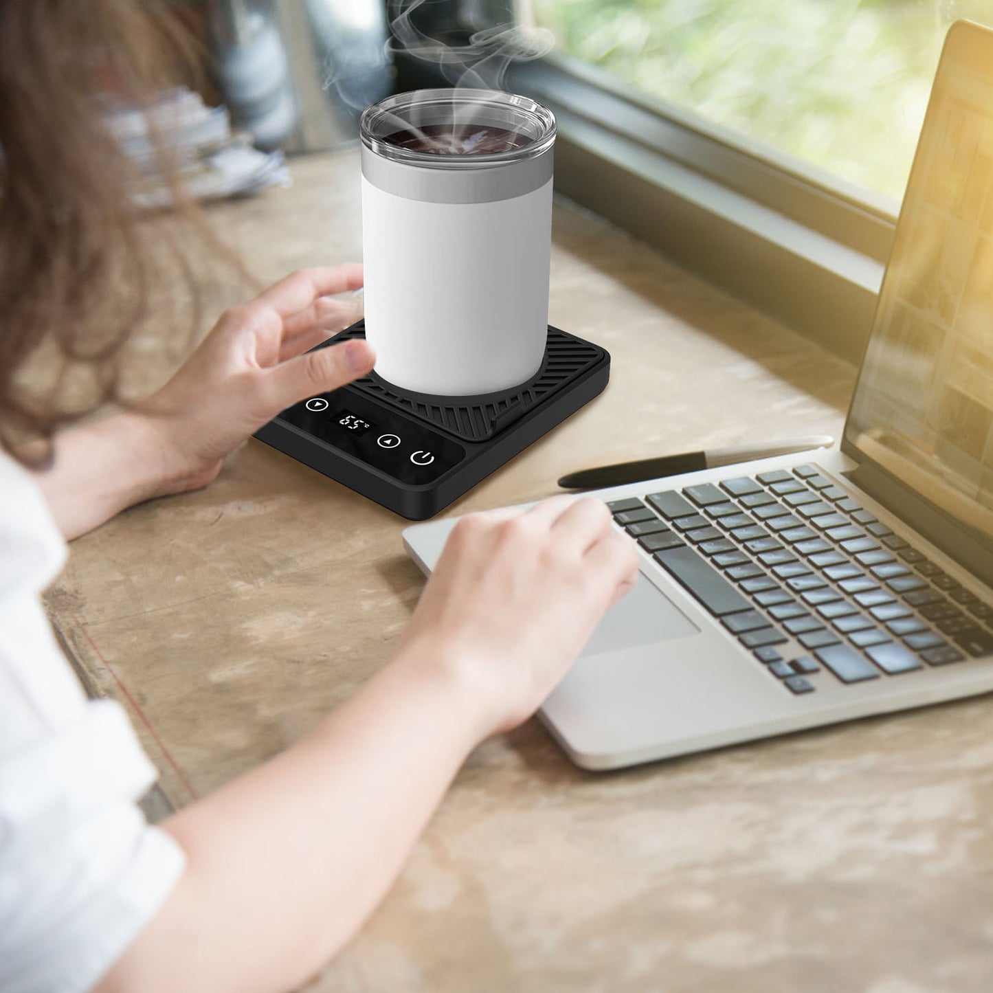 Electric Mug Warmer with 6 Temperature Levels & Auto Shut Off