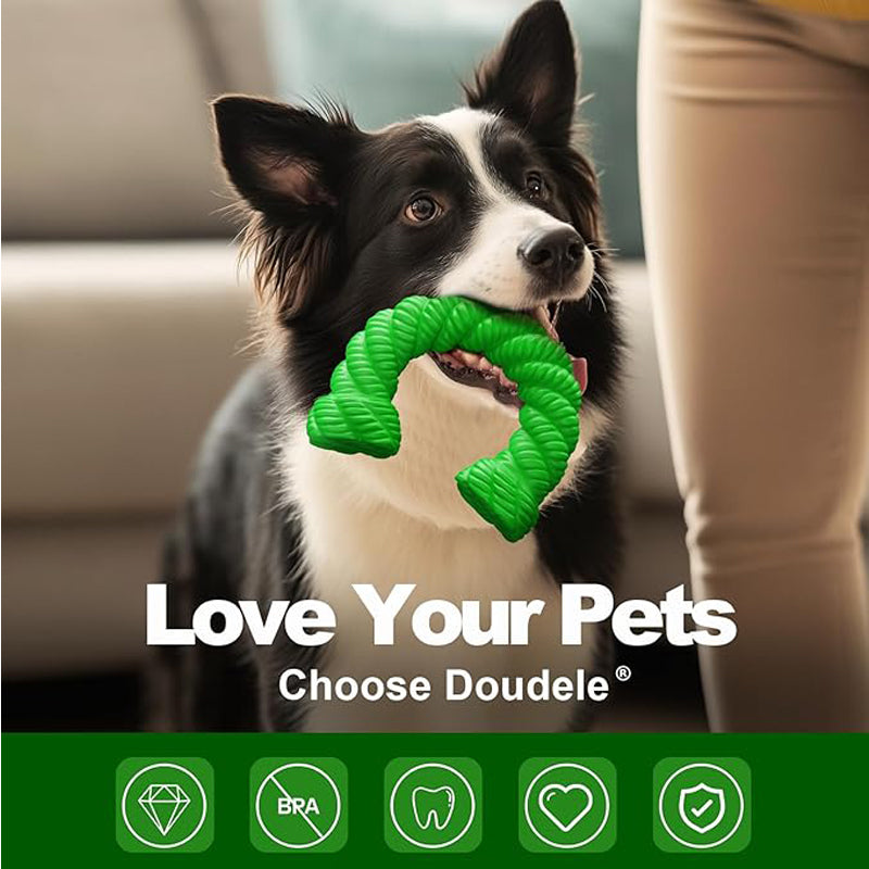 Natural Rubber Horseshoe-Shaped Dog Chew Toy for Medium & Large Dogs