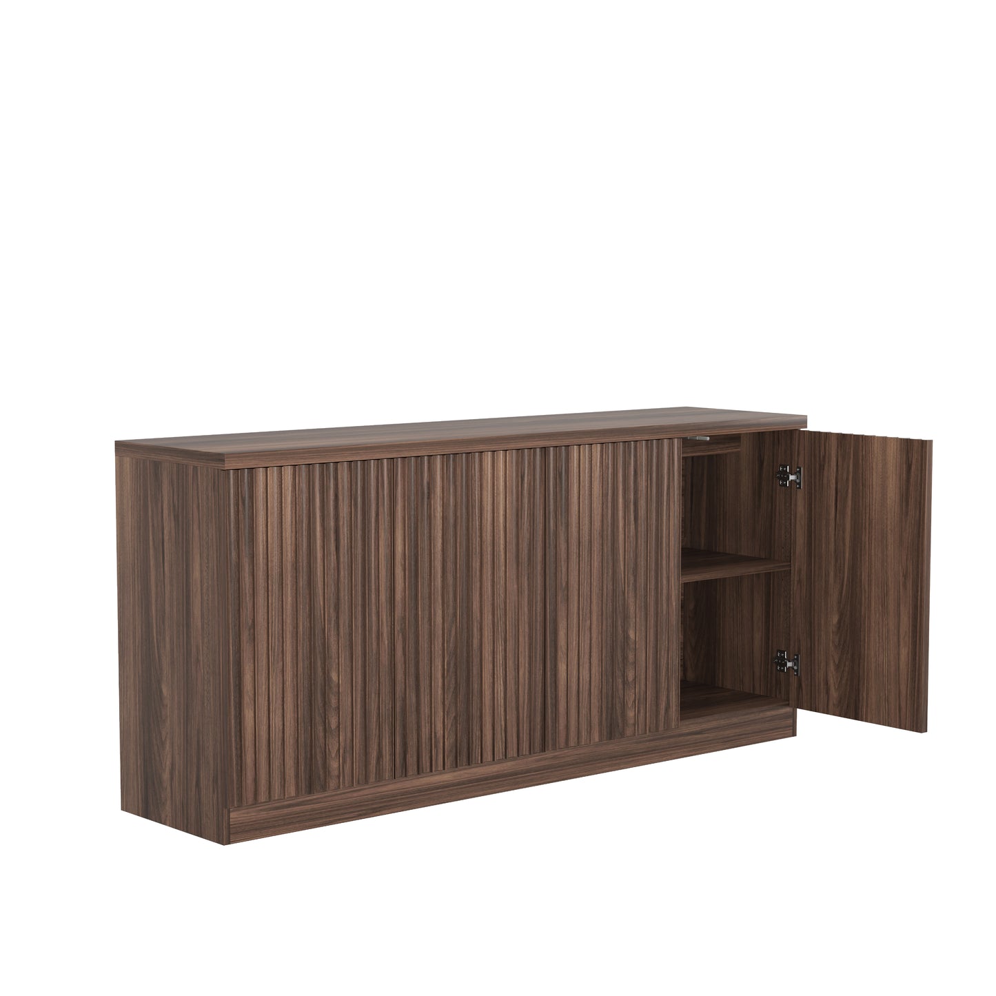 Buffet Cabinet with Storage - 62.6" Wooden Sideboard in Walnut