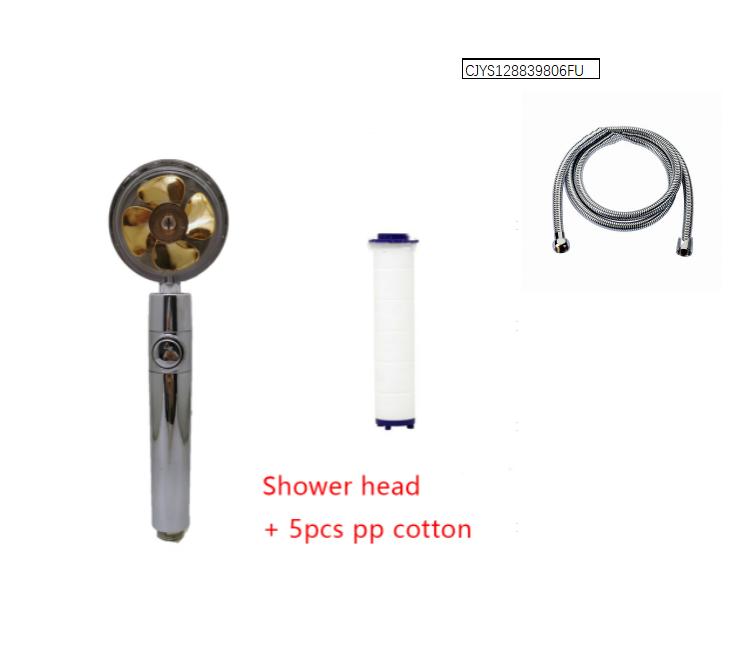Water Saving Shower Head with Rotating Nozzle and High Pressure Spray