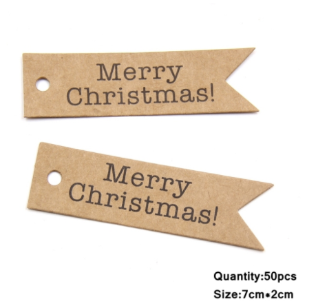 Tree-Shaped Kraft Paper Labels for Christmas Decorations - Pack of 10