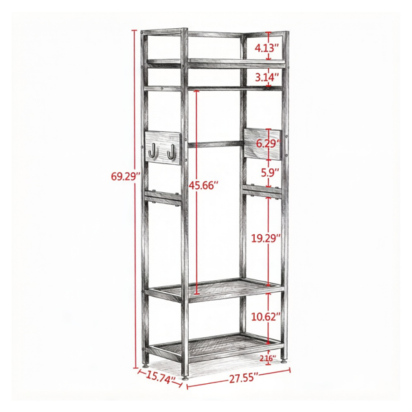 Versatile Portable Coat Rack - Multi-Functional Clothing Storage