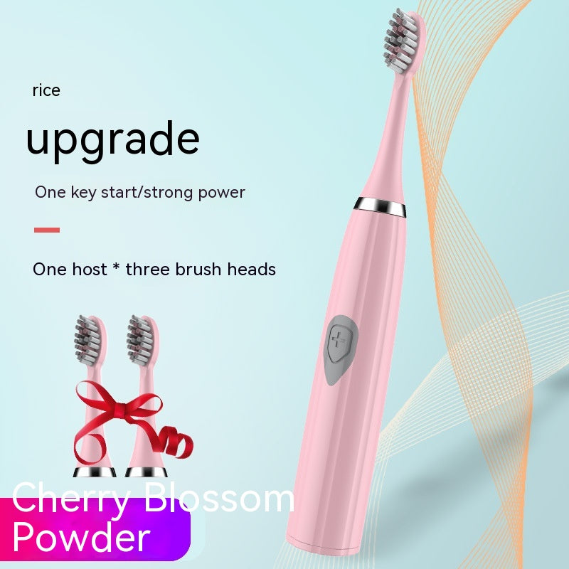 Rechargeable Waterproof Electric Toothbrush with 3 Brush Heads