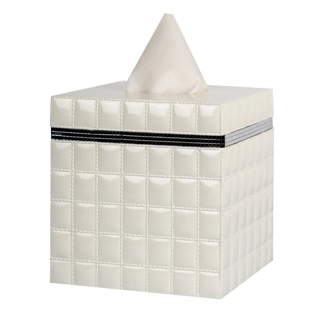 Tissue Box Cover Resin Square Facial Holder White