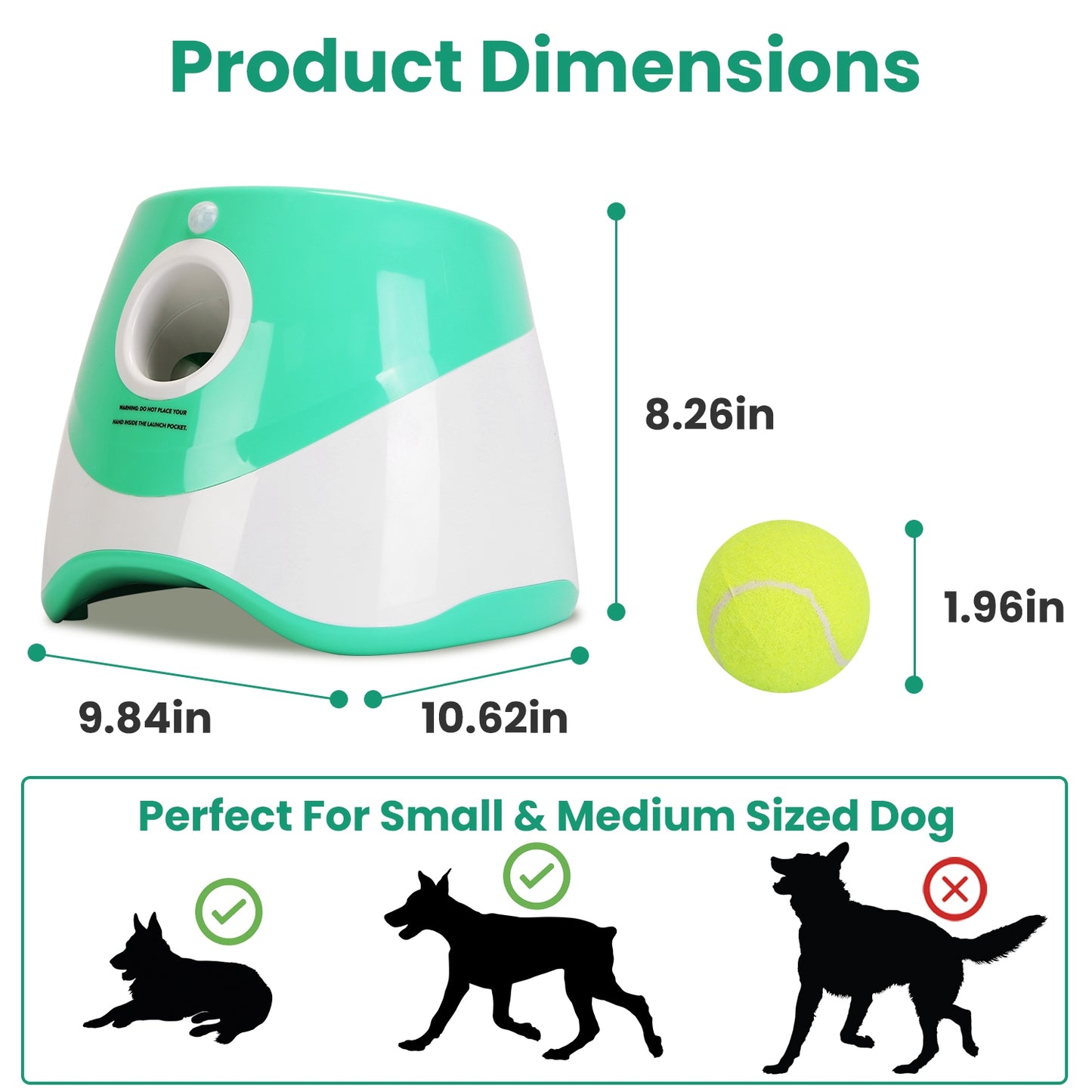 Automatic Dog Ball Launcher with 6 Tennis Balls - Adjustable Distance & Rechargeable