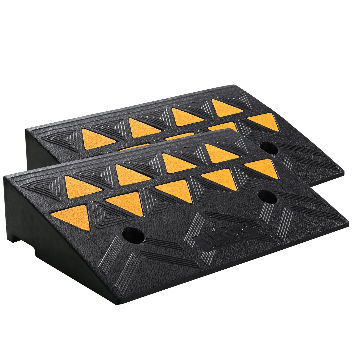 Heavy-Duty Rubber Curb Ramp 2 Pack - 15 Ton Capacity Driveway Thresholds