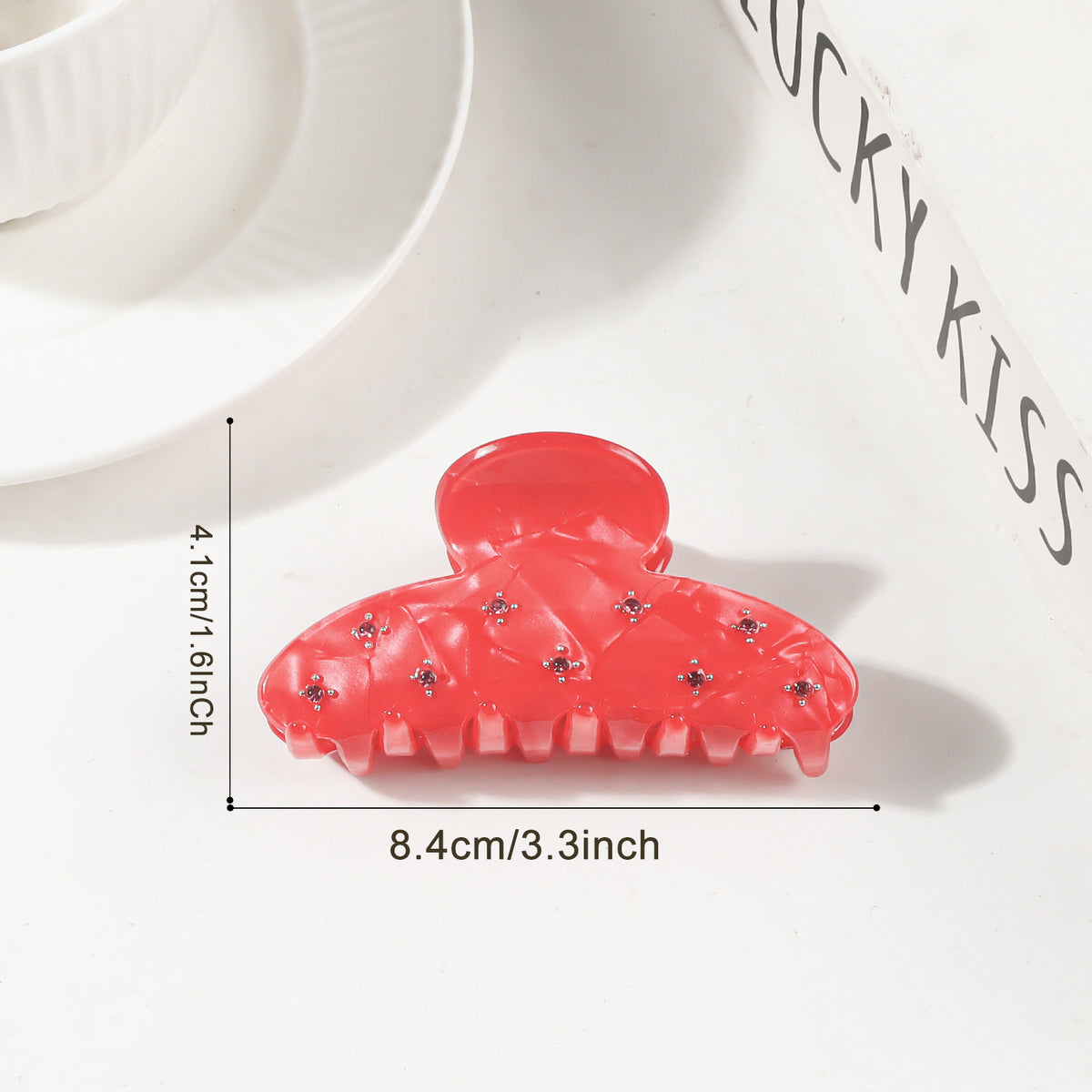 Shell-Patterned Rhinestone Hair Clip - Women's Casual Shark Design