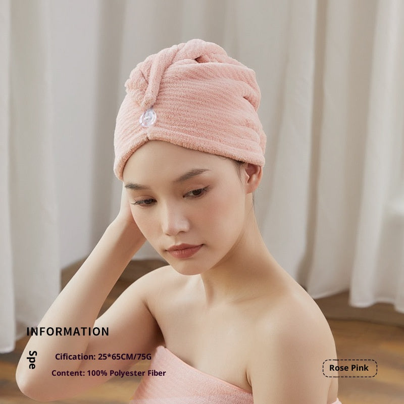 Thickened Water-Absorbent Coral Fleece Hair Drying Cap for Home Use