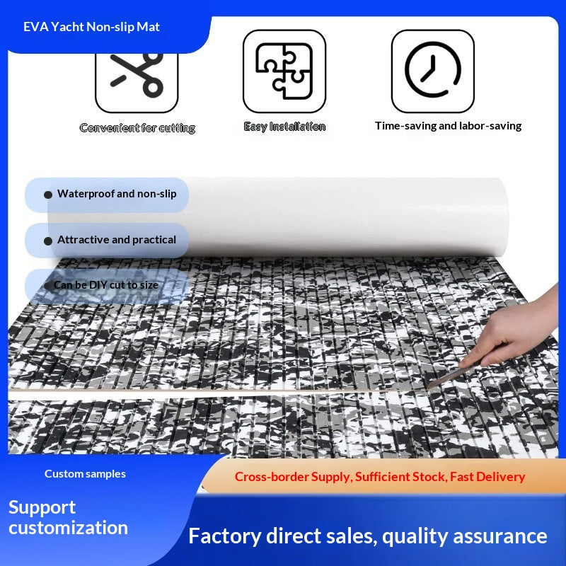 Waterproof EVA Camouflage Yacht Deck Anti-Slip Floor Mat - Wear-Resistant, UV Resistant, Multiple Sizes