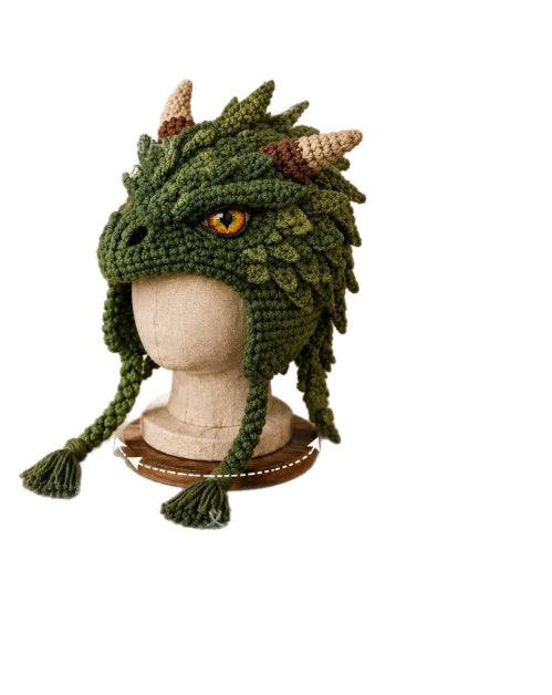DIY Crochet Kit for Fantasy Hood Hats - Dragon & Wolf Styles