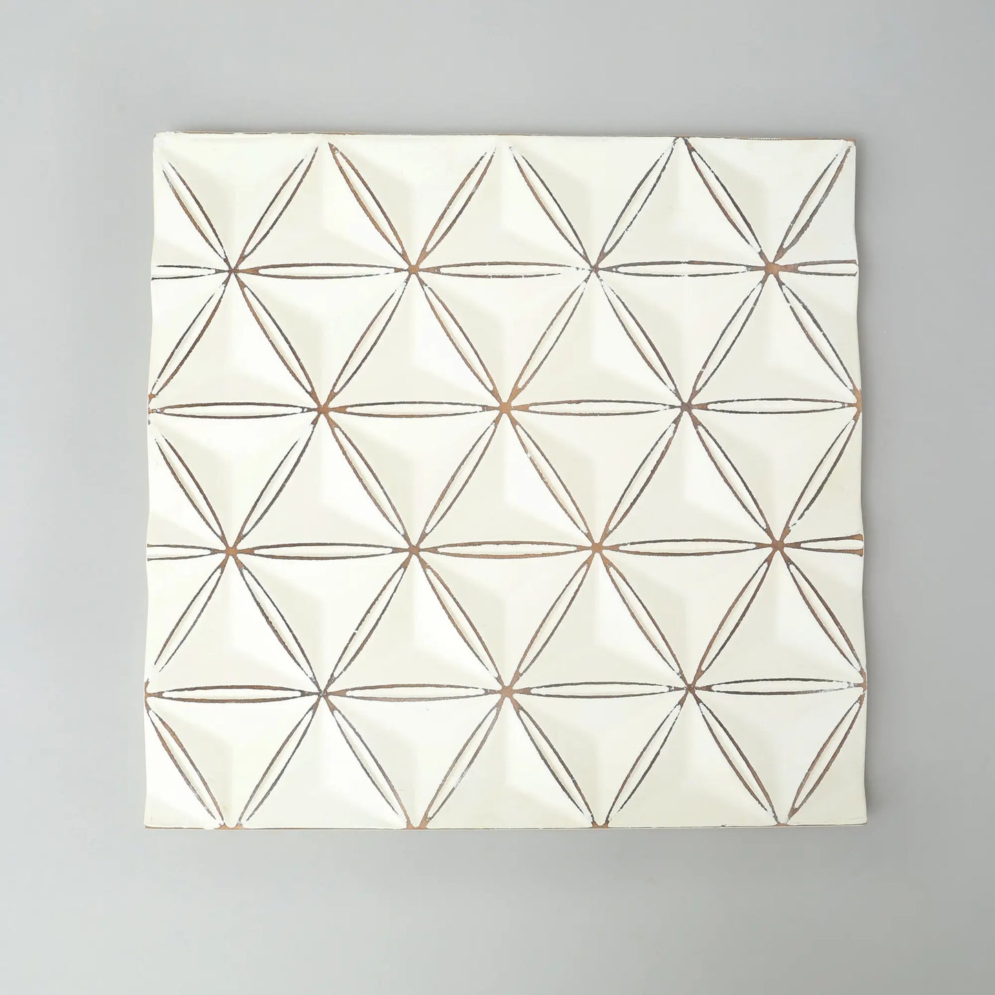 White Square Shape Handcrafted MDF Wall Decor -16 X16 Elegant Home