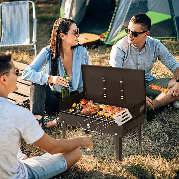 Portable Square Charcoal Grill - 44x27x7cm