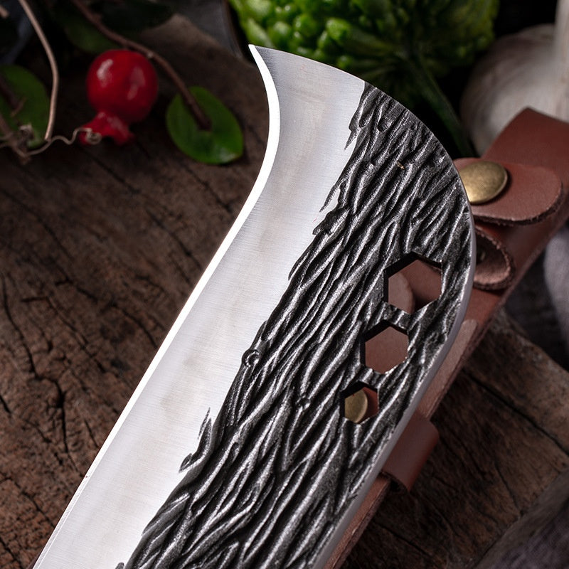 Outdoor Bone Chopping Hook Knife with Sheath - Portable Kitchen Tool