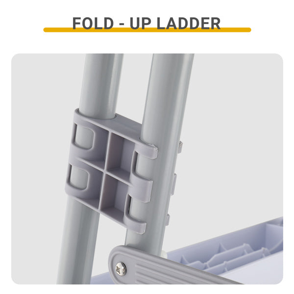 52-Inch Pool Ladder with 4 Steps, Iron Grey Frame and White Safety Steps