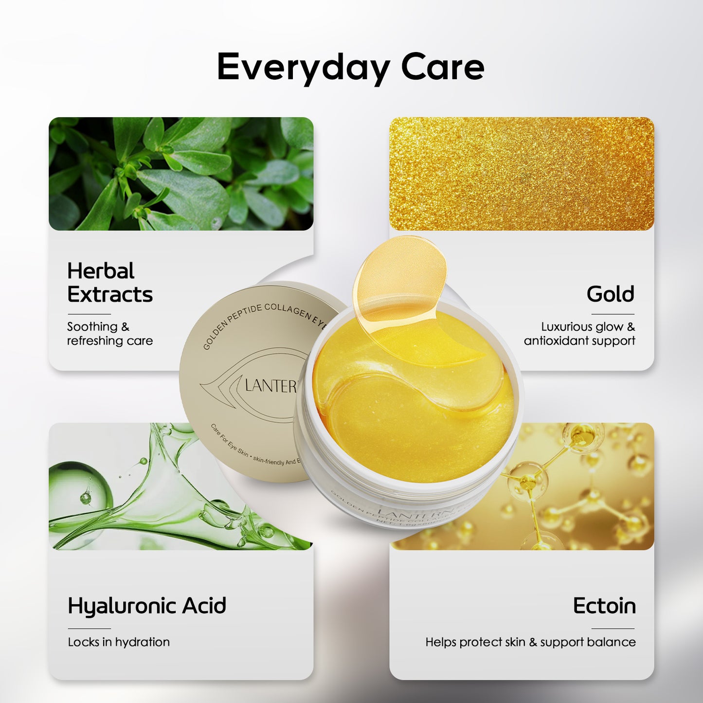 Golden Peptide Collagen Eye Mask Patches - 60PCS Hydrating Skincare