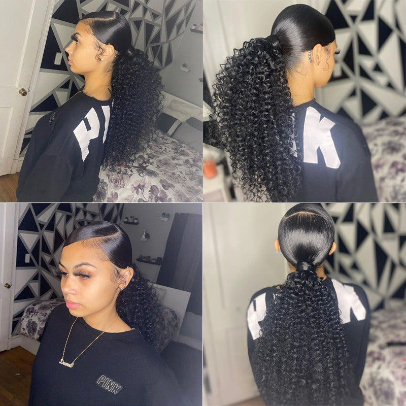 Human Hair Velcro Ponytail - Kinky Curly